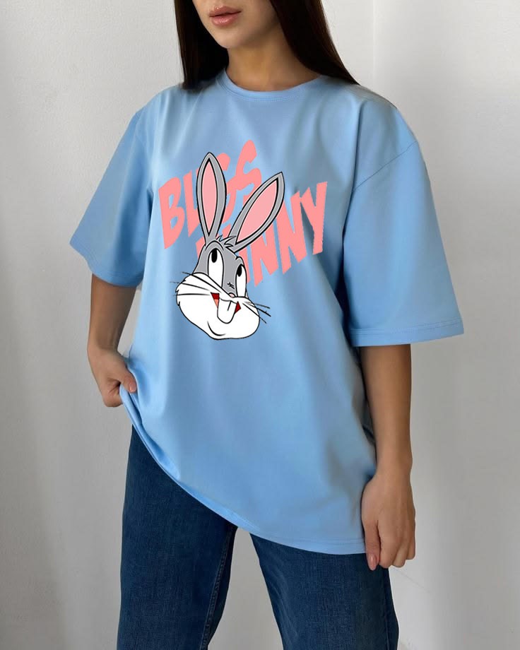 DROP SHOULDER SKY BLUE TEE