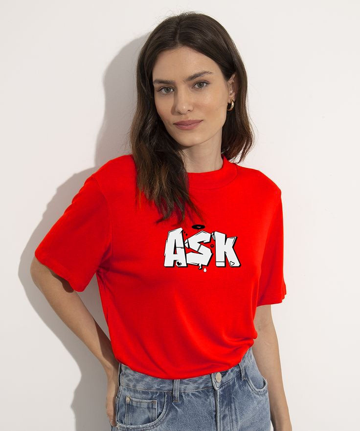RED ROUND NECK T-SHIR