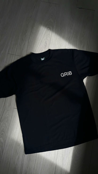GRIB BLACK DROP SHOULDER T-SHIRT