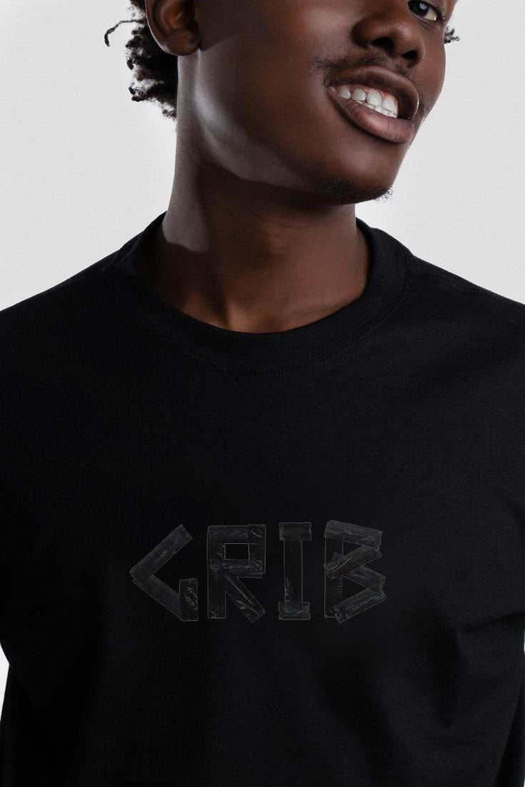 GRIB Black Premium T-Shirt – Stylish Minimal Logo Tee | Soft Cotton Casual Wear