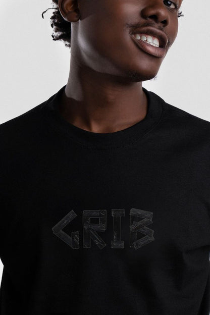 GRIB Black Premium T-Shirt – Stylish Minimal Logo Tee | Soft Cotton Casual Wear